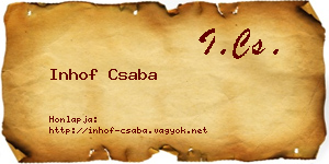 Inhof Csaba névjegykártya