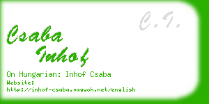 csaba inhof business card